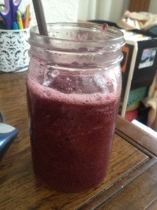 strawberries, blueberries, banana and spinach